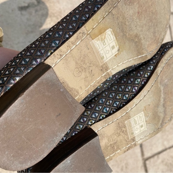 [9.5] J.Crew Black & White, Pink & Blue Diamond Print Almond Toe Tassle Loafers - Picture 10 of 11